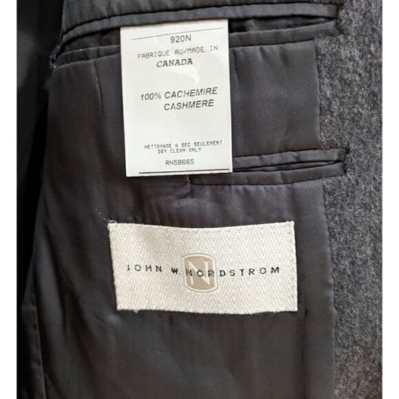 John W. Nordstrom Men's Charcoal Grey 100% Cashmere Two Button Blazer Size XL - Picture 5 of 6